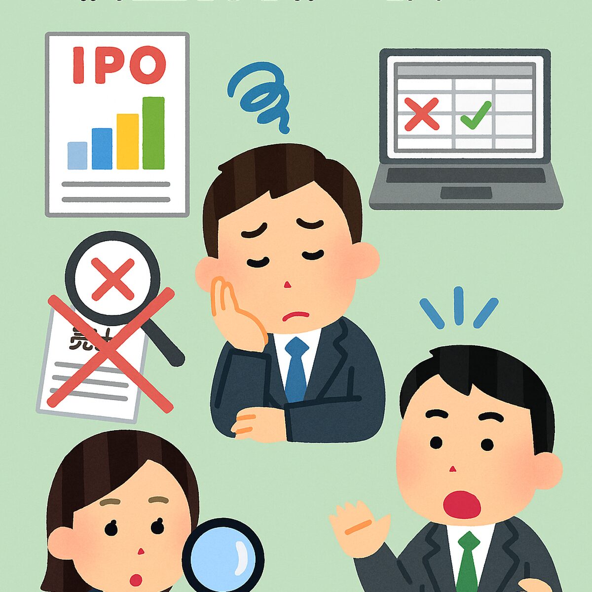 IPO審査で税効果会計が注目されることを示すイラスト